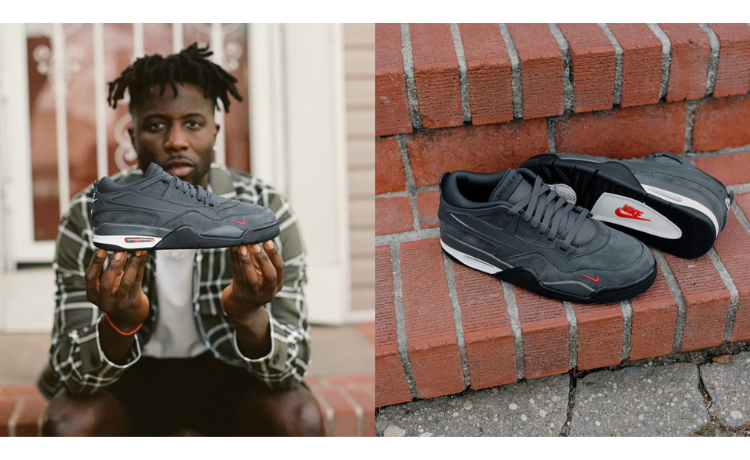 Nigel Sylvester × Nike AJ4 "Driveway Grey"